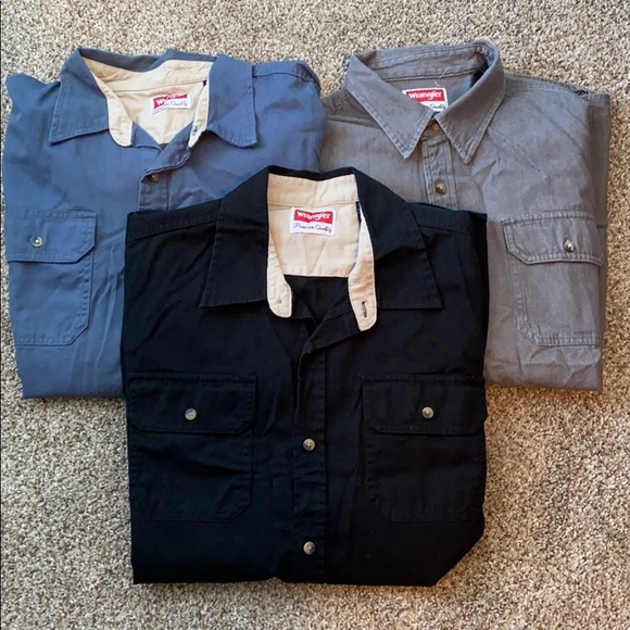 wrangler button up shirts